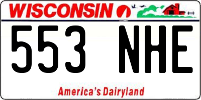 WI license plate 553NHE