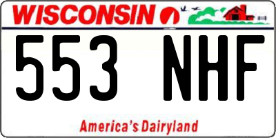 WI license plate 553NHF
