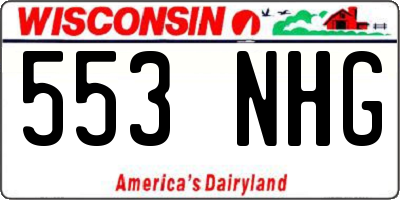 WI license plate 553NHG