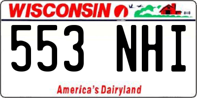 WI license plate 553NHI