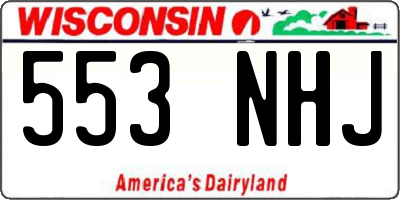WI license plate 553NHJ