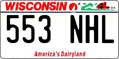 WI license plate 553NHL