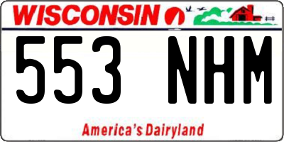 WI license plate 553NHM
