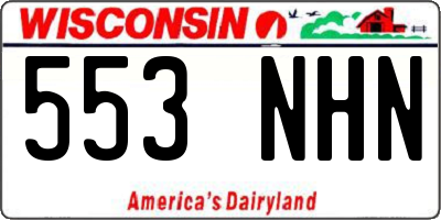 WI license plate 553NHN