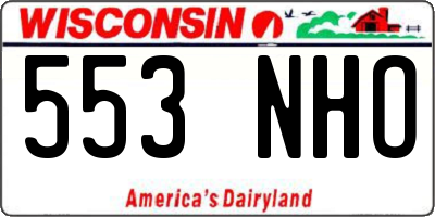 WI license plate 553NHO