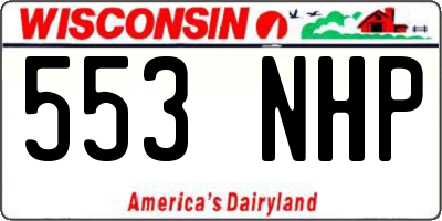 WI license plate 553NHP