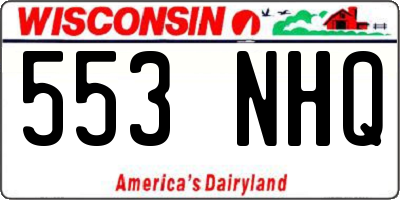WI license plate 553NHQ