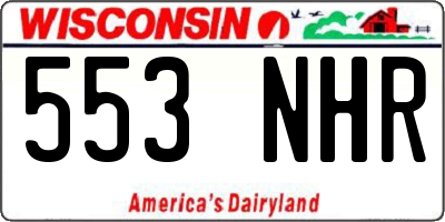 WI license plate 553NHR