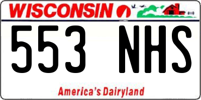 WI license plate 553NHS
