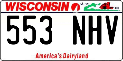 WI license plate 553NHV