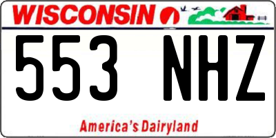 WI license plate 553NHZ