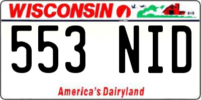 WI license plate 553NID