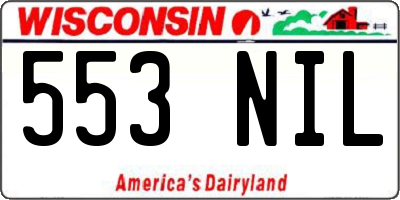WI license plate 553NIL
