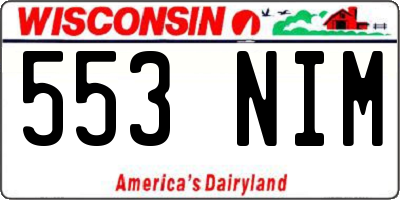 WI license plate 553NIM