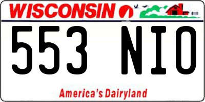 WI license plate 553NIO