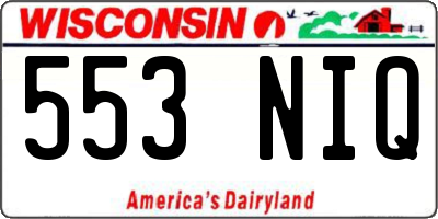 WI license plate 553NIQ