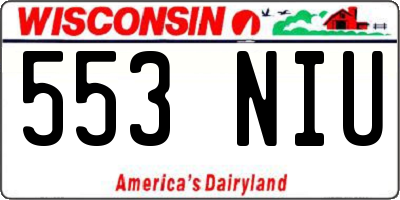 WI license plate 553NIU