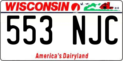 WI license plate 553NJC