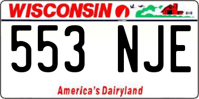 WI license plate 553NJE