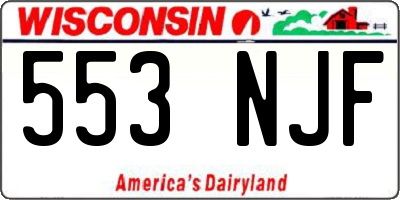 WI license plate 553NJF