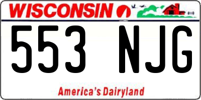 WI license plate 553NJG