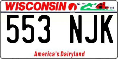 WI license plate 553NJK
