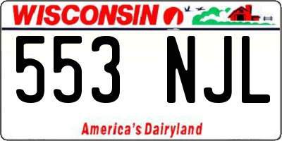WI license plate 553NJL