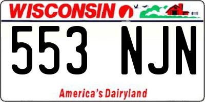 WI license plate 553NJN