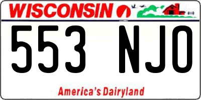 WI license plate 553NJO