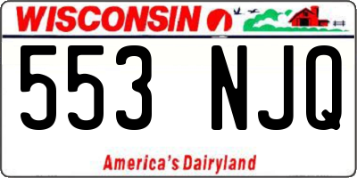 WI license plate 553NJQ