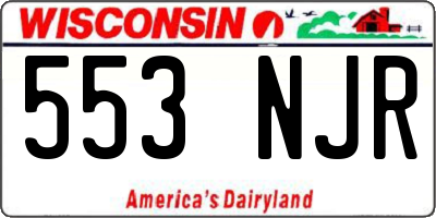 WI license plate 553NJR