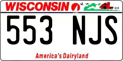 WI license plate 553NJS
