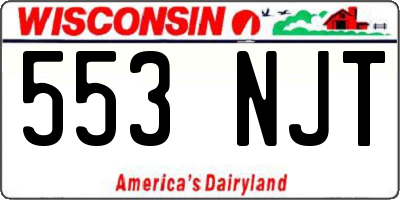 WI license plate 553NJT