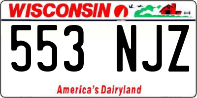 WI license plate 553NJZ