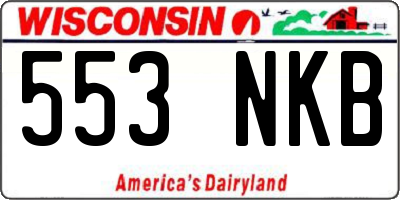 WI license plate 553NKB