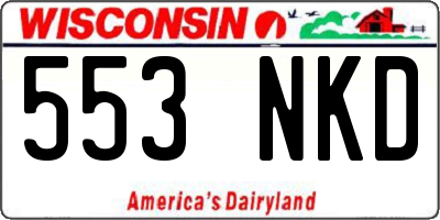 WI license plate 553NKD
