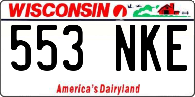 WI license plate 553NKE
