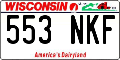 WI license plate 553NKF