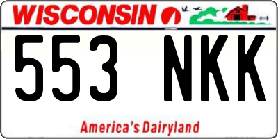 WI license plate 553NKK