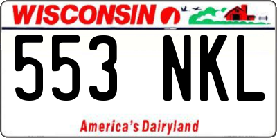 WI license plate 553NKL