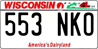 WI license plate 553NKO