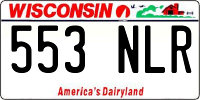WI license plate 553NLR