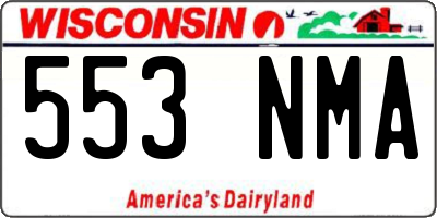 WI license plate 553NMA