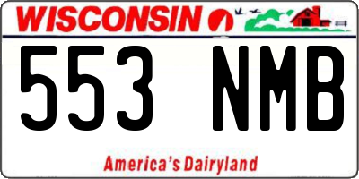 WI license plate 553NMB