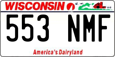 WI license plate 553NMF