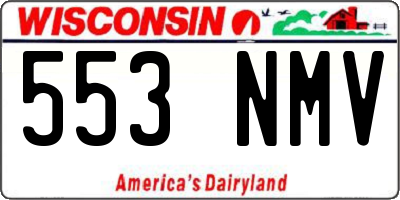 WI license plate 553NMV
