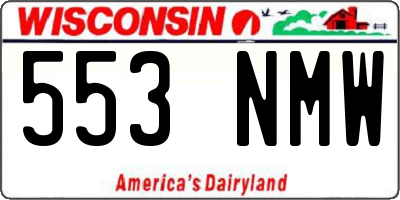 WI license plate 553NMW