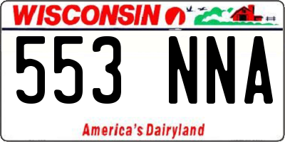 WI license plate 553NNA