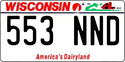 WI license plate 553NND