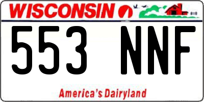 WI license plate 553NNF